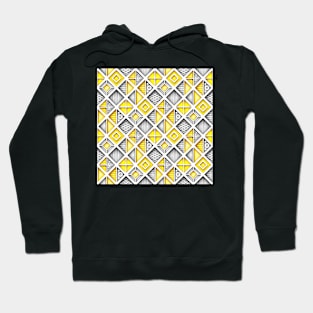 Yellow and Gray 3d Geometric Pattern Hoodie